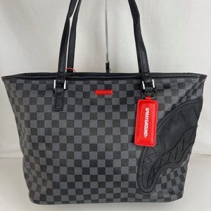 New Sprayground Henny Shark Bite Check Tote